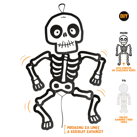 WISZĄCY SZKIELET HALLOWEEN MONSTERS 85 CM DIY