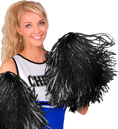 POMPONY CHEERLEADERKI CZARNE