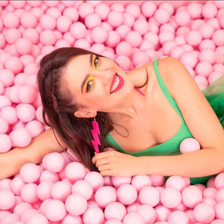 KOLCZYKI BŁYSKAWICE PIORUNY RÓŻOWE