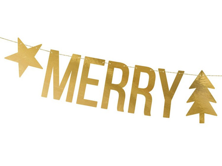 BANER MARRY CHRISTMAS ZŁOTY