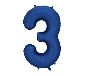 BALON FOLIOWY CYFRA 3 86CM GRANAT
