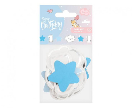 GIRLANDA PAPIEROWA ROCZEK NIEBIESKA 120 CM