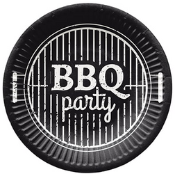 TALERZYKI PAPIEROWE BBQ PARTY 18 CM 8 SZT.
