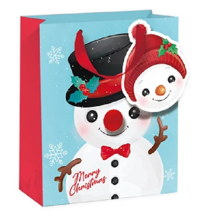 TOREBKA NA PREZENTY BAŁWANEK 32x42x12cm