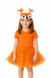 ZESTAW WIEWIÓRKA: SPÓDNICZKA TUTU POMARAŃCZOWA + CZAPKA FILCOWA WIEWIÓRKA
