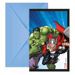 ZAPROSZENIA URODZINOWE 6 SZT MARVEL
