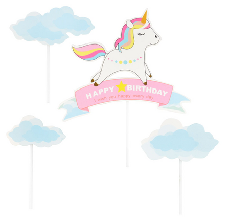 TOPPER DEKORACJA TORTU JEDNOROŻEC