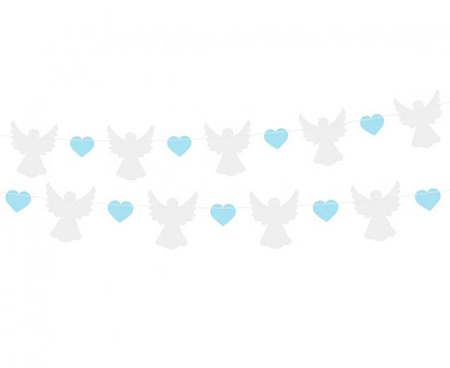 GIRLANDA PAPIEROWA ANIOŁY NIEBIESKIE 150 CM