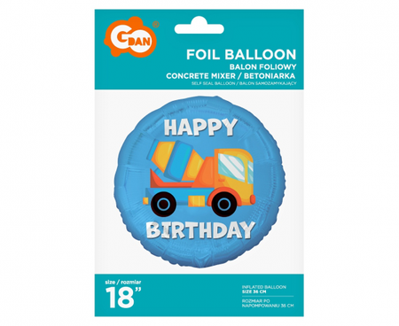 BALON FOLIOWY BETONIARKA HAPPY BIRTHDAY 46CM