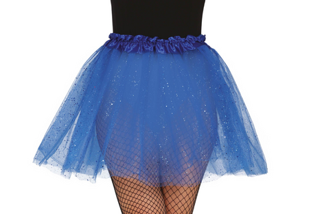 SPÓDNICZKA CIEMNA NIEBIESKA Z DROBINKAMI TIUL 40 CM