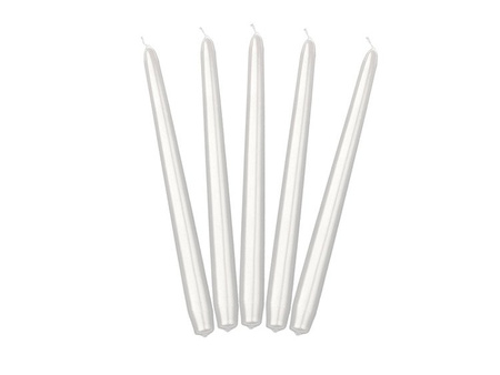 ŚWIECA STOŻKOWA PERŁOWA 24 cm 10 szt.
