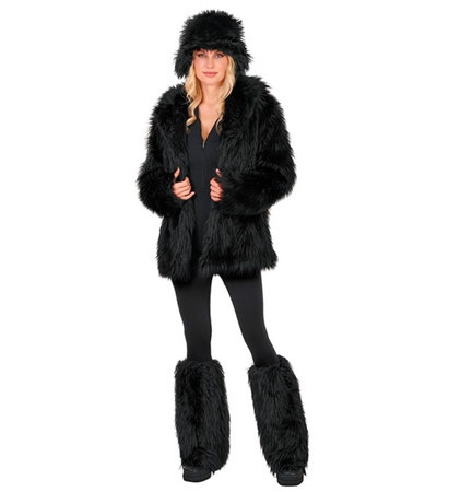 OCIEPLACZE NA NOGI CZARNE FUTRZASTE