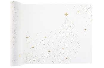 BIEŻNIK ŚWIĄTECZNY GWIEZDNY PYŁ BIAŁY 27 X 250 CM