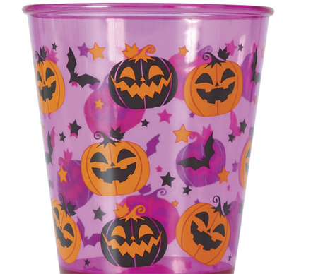 KUBEK PLASTIKOWY FIOLETOWY HALLOWEEN 10 CM