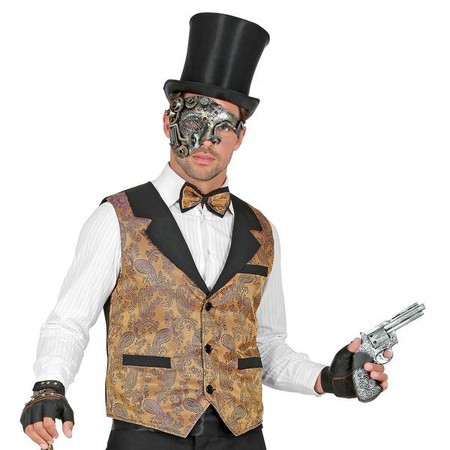 KAMIZELKA BRĄZOWA VINTAGE STEAMPUNK KOWBOJA