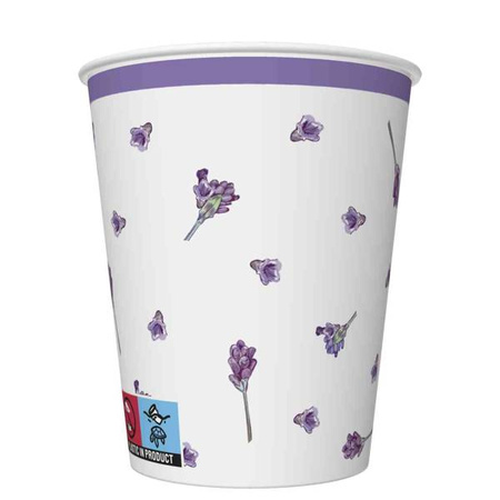 KUBECZKI PAPIEROWE FIOLETOWE KWIATY 250 ML