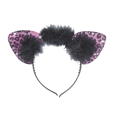 Opaska na głowę panterka lamparta kot uszy cętki