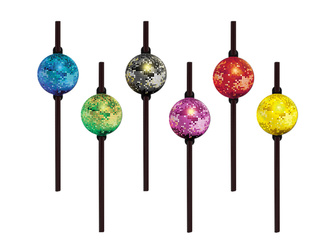 SŁOMKI CZARNE DISCO PARTY KULE 6 SZT