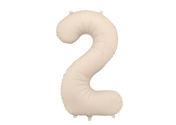 BALON FOLIOWY 2 CYFRA 86 CM JASNY BEŻ