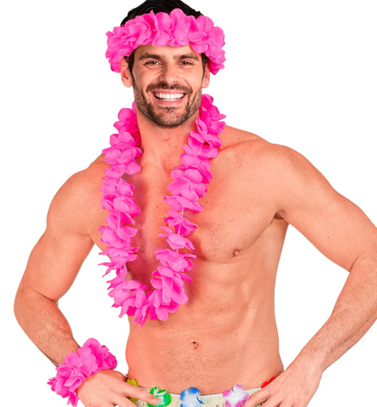 ZESTAW HAWAJSKIE KWIATY RÓŻOWY