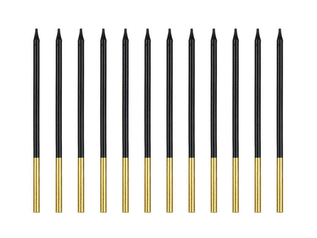 ŚWIECZKI URODZINOWE GŁADKIE CZARNE 14 CM 12 SZT.