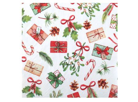 SERWETKI PAPIEROWE ŚWIĄTECZNY BUKIET 33 CM 20 SZT