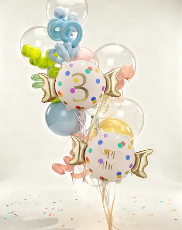 BALON FOLIOWY CUKIEREK 3 CYFRA 61 X 37 CM 