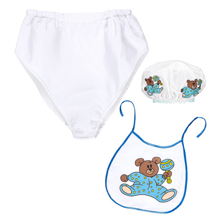 ZESTAW BOBAS BOBASA DZIDZIUSIA ŚLINIAK PIELUCHA CZEPEK NIEBIESKI