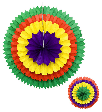 Pk 12 "3D 4 COLOR PAPER FAN" 2 colors ass. - ? 56 cm