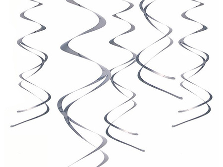 Dekoracje wiszące Świderki, srebrny (1 karton / 50 op.) (1 op. / 5 szt.)