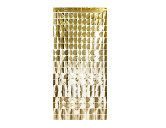 KURTYNA KWADRATY ZŁOTA 100 X 200 CM