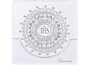 ZAPROSZENIE KOMUNIJNE SREBRNE 1 szt