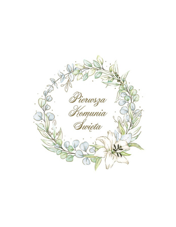 SERWETKI PAPIEROWE KOMUNIA EUKALIPTUS Z LILIĄ 33 CM 20 SZT