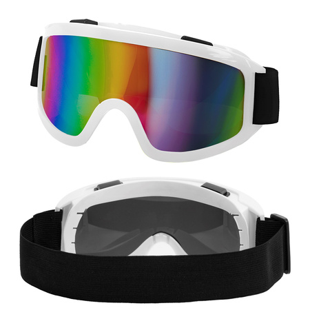 GOGLE NARCIARSKIE BIAŁE LATA 80 