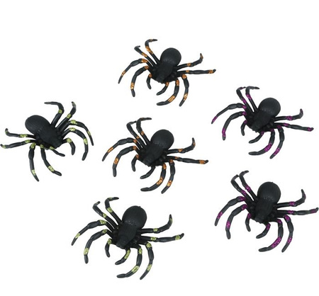 PAJĄKI 6 SZT Z BROKATEM 7 CM HALLOWEEN