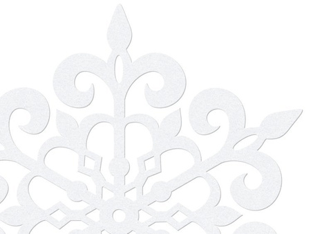 Dekoracje papierowe Śnieżynka, biały, 13cm (1 karton / 50 op.) (1 op. / 10 szt.)