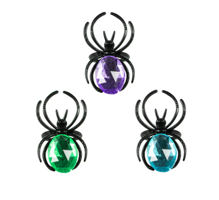 PIERŚCIONKI PAJĄKI 4 SZT HALLOWEENOWE 