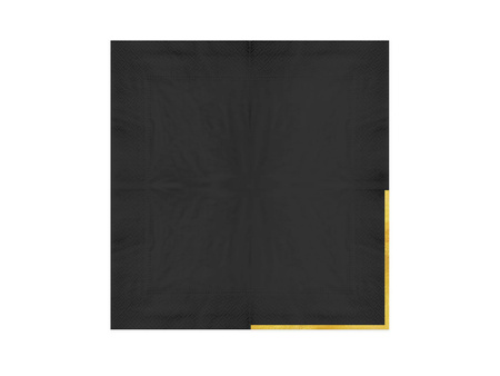 SERWETKI PAPIEROWE CZARNE ZE ZŁOTYM OBRAMOWANIEM 33X33 CM 10 SZT