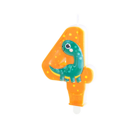 ŚWIECZKA NA TORT DINOZAURY CYFRA 4