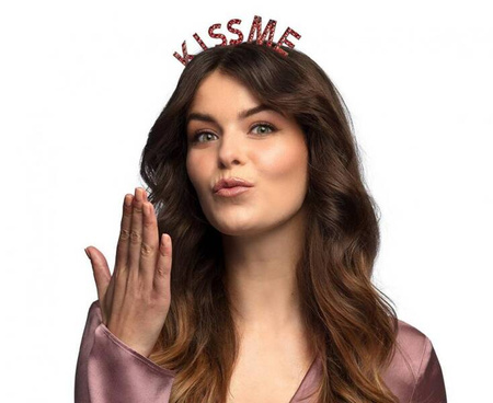 Diadem metalowy 'KISS ME'