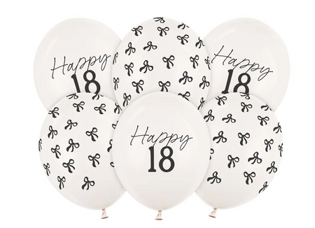 BALONY LATEKSOWE GLAMOUR 18 HAPPY BIRTHDAY 30 CM 6 SZT