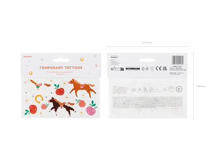 TATUAŻE ZMYWALNE KONIE 16 SZT.