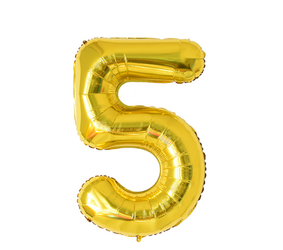 BALON CYFRA 5 ZŁOTY 100 CM