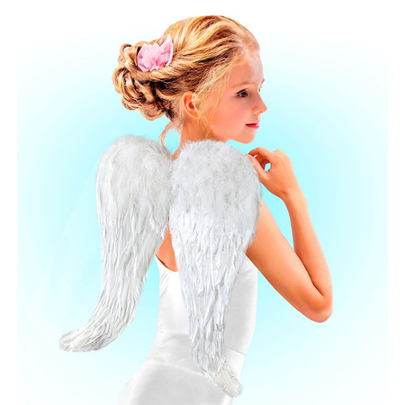 SKRZYDŁA ANIOŁA Z PIÓR BIAŁE 60X46 CM