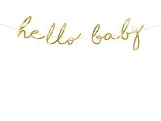 BANER HELLO BABY ZŁOTY 18x70cm