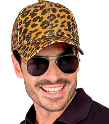 CEKINOWA CZAPKA W PANTERKĘ DISCO