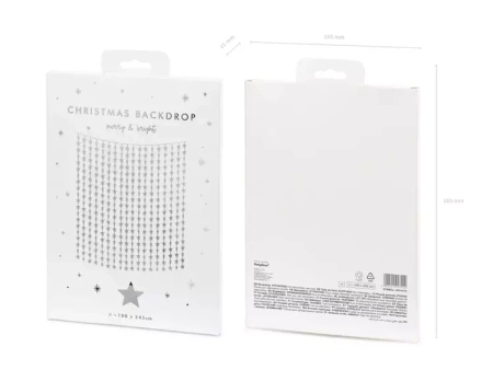 KURTYNA GWIAZDKI SREBRNY 100 X 245 CM