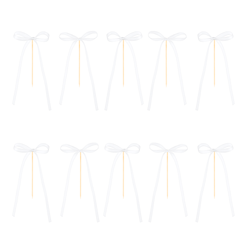 TOPPERY NA TORT KOKARDKI BIAŁE DIY 10 SZT 16 CM