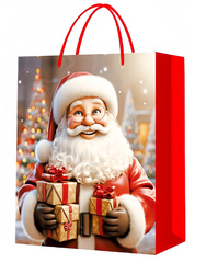 TOBRA PREZENTOWA MIKOŁAJ Z PREZENTAMI 32 X 26 X 10 CM