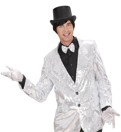 RĘKAWICZKI CEKINOWE SREBRNE